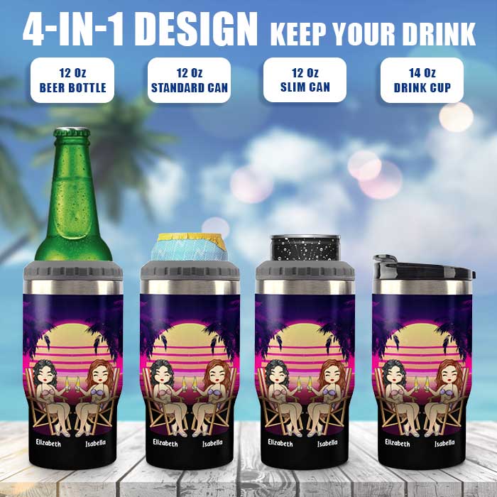 Custom Name Funny Beach Drinking Gifts for Women - Personalized Can Cooler