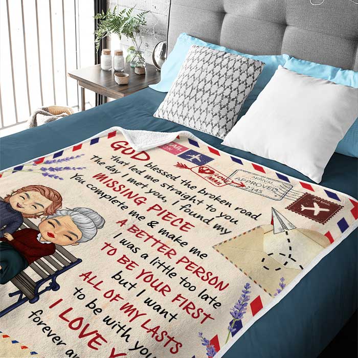 Custom Name Broken Road Love Gifts for Couples - Personalized Blanket