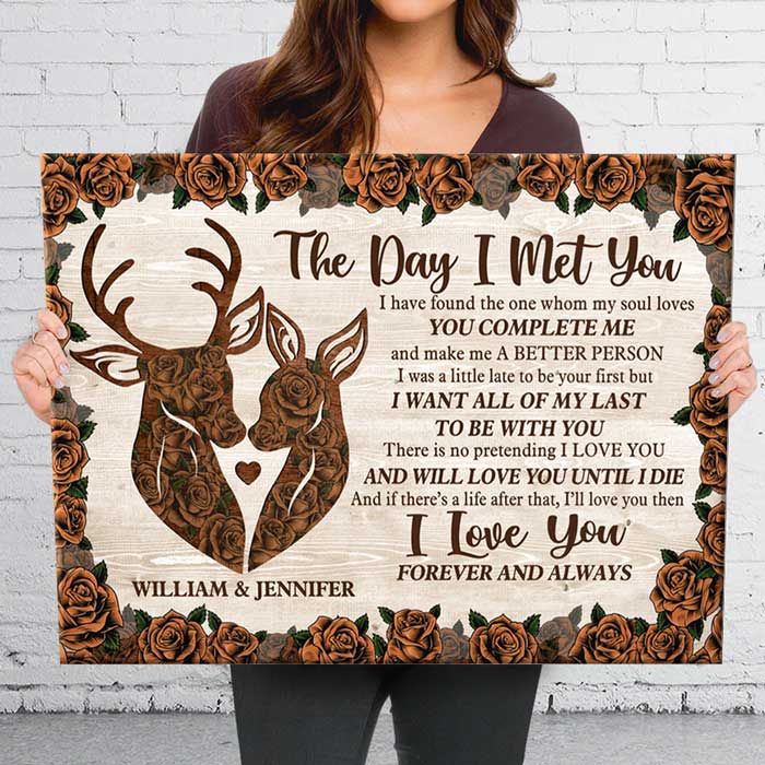 You Make Me A Better Person - Personalized Horizontal Canvas - Gift For Couples, Husband Wife