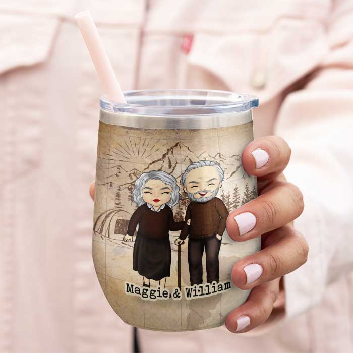 Baby, Let's Go Camping - Gift For Camping Couples, Personalized Wine Tumbler
