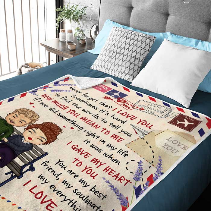 Custom Name Love Letter Gifts for Couples - Personalized Blanket