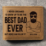 Custom Name Best Dad Gifts - Personalized Leather Wallet