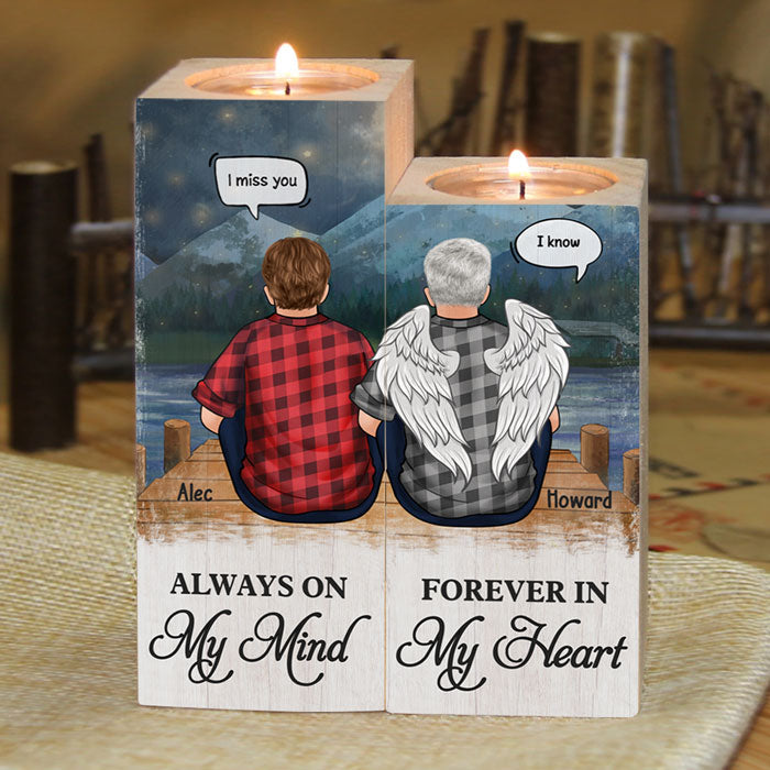 Custom Name Memorial Angel Gifts - Personalized Color Candle Holder