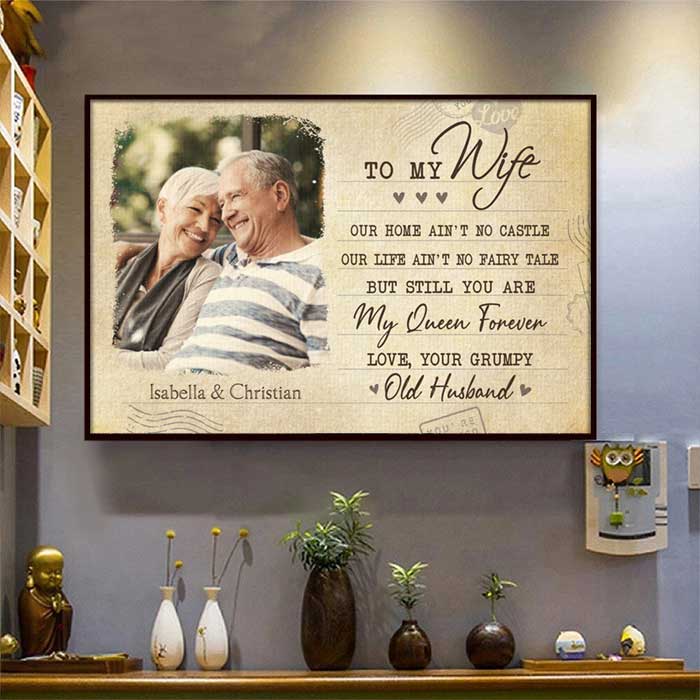 Custom Photo Romantic Gifts for Wife - Personalized Poster