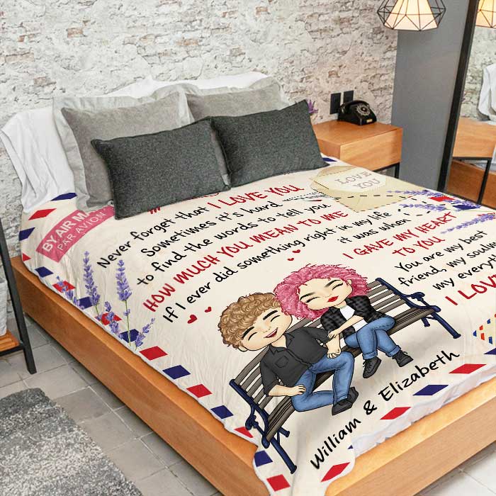 Custom Name Love Letter Gifts for Couples - Personalized Blanket