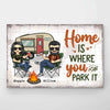 Home Is Where You Park It - Gift For Camping Couples, Personalized Horizontal Poster