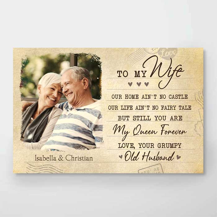 Custom Photo Romantic Gifts for Wife - Personalized Poster