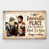 My Favorite Thing Is Staying Next To You - Upload Image, Gift For Couples - Personalized Horizontal Poster