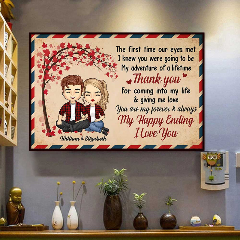Custom Name Romantic Couple Gifts - Personalized Poster