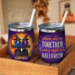 Custom Name Witch Halloween Gifts for Friends - Personalized Wine Tumbler