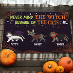 Custom Name Halloween Cat Gifts for Cat Lovers - Personalized Doormat
