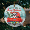 We Woof You A Merry Christmas - Personalized Custom Round Shaped Wood Christmas Ornament
