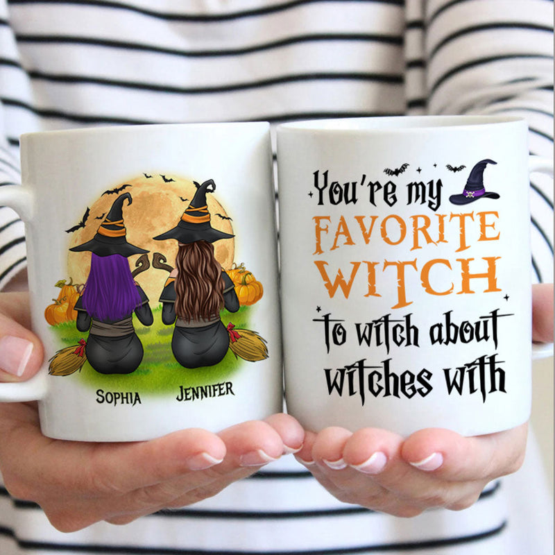 Custom Name Halloween Gifts for Witch Friends - Personalized Mugs