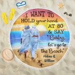 Custom Romantic Couple Beach Gifts - Personalized Beach Towel