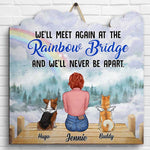 Custom Name Rainbow Bridge Pet Memorial Gifts - Personalized Wood Sign
