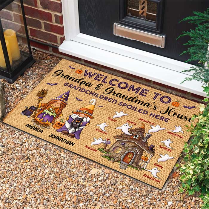 Custom Name Halloween Grandparent Gifts - Personalized Doormat