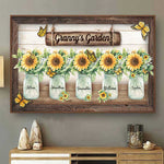 Custom Name Sunflower Garden Gifts for Grandma - Personalized Poster