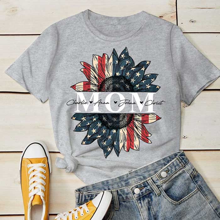 Custom Name Sunflower Gifts for Mom - Personalized Apparel