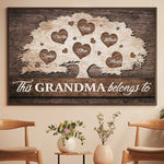 Custom Name Family Tree Gifts for Grandma - Personalized Poster