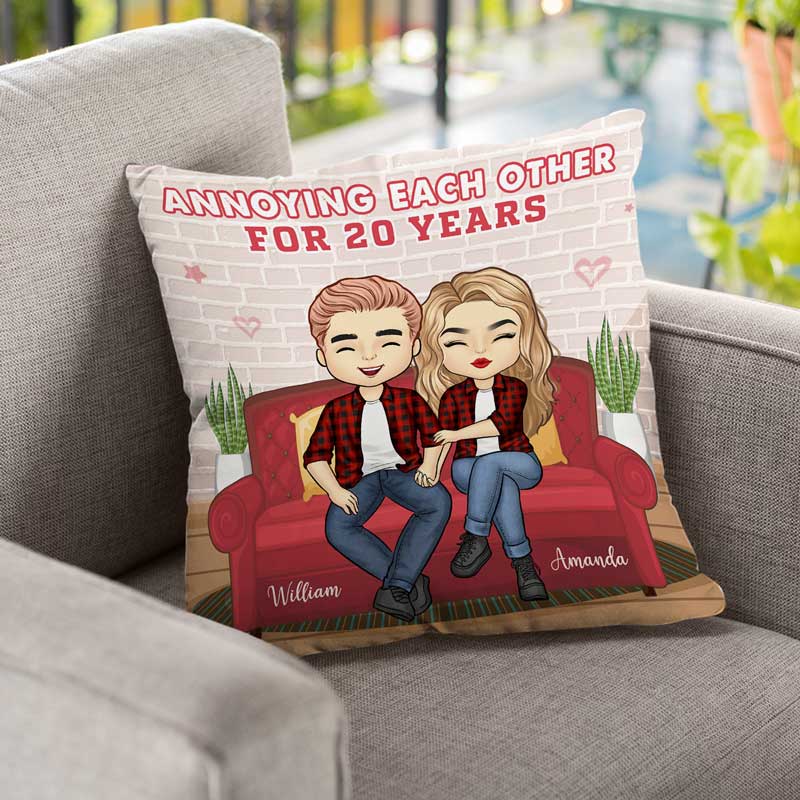 Custom Name Funny Couple Gifts for 20 Years - Personalized Pillow