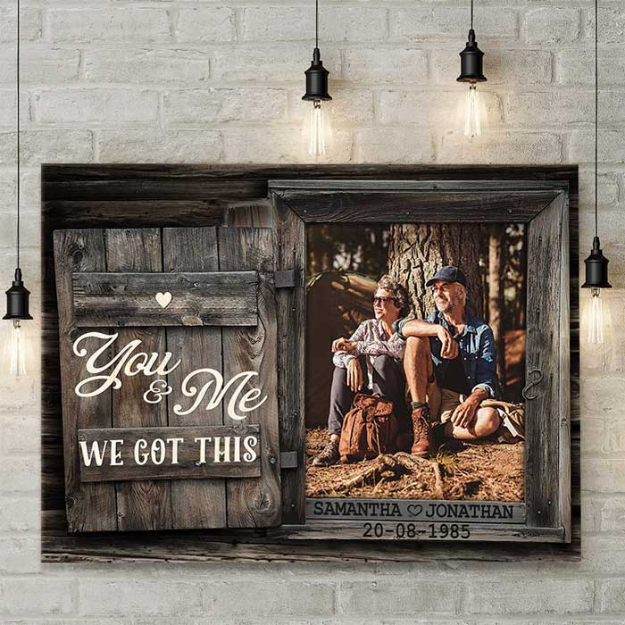 You & Me - Upload Image, Personalized Horizontal Canvas