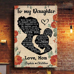 Custom Name Daughter Inspirational Gifts - Personalized Canvas