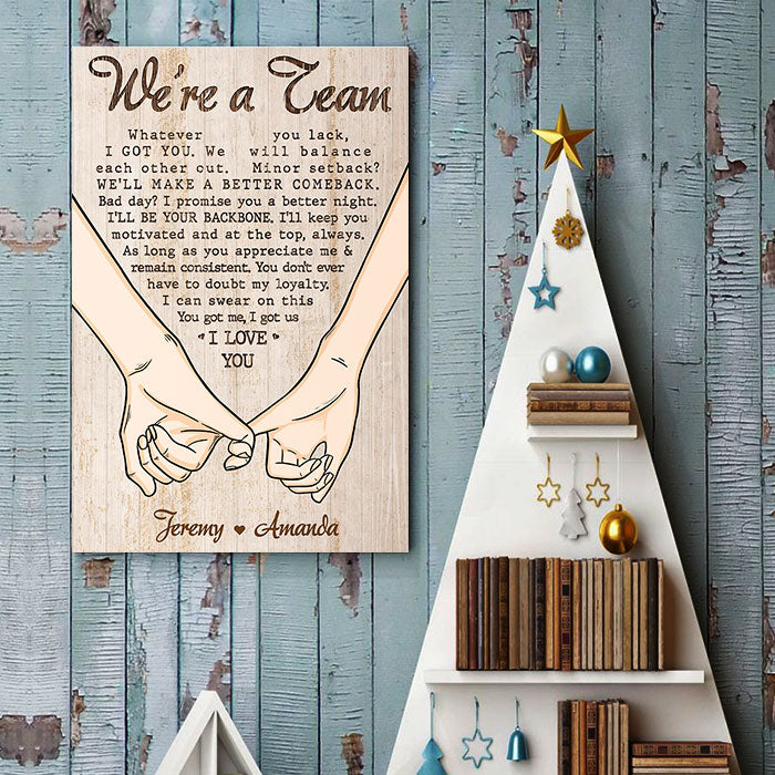Custom Name We're a Team Couple Gifts - Personalized Poster