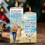 Custom Name Husband Memorial Gifts for Wife - Personalized Color Candle Holder