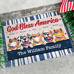 Custom Name Patriotic Pet Fourth of July Gifts - Personalized Doormat