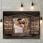 Custom Photo Rustic Wedding Anniversary Gifts for Couples - Personalized Canvas