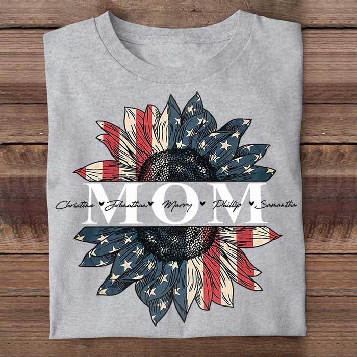 Custom Name Sunflower Gifts for Mom - Personalized Apparel