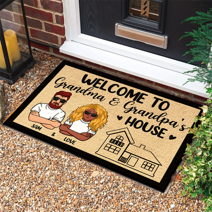 Custom Name Grandma and Grandpa House Gifts - Personalized Doormat