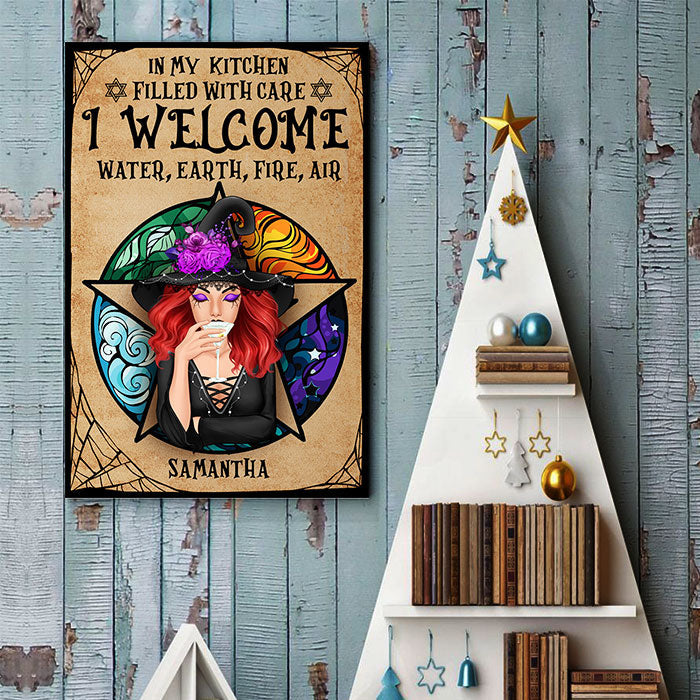 Custom Name Witch Kitchen Decor - Personalized Poster