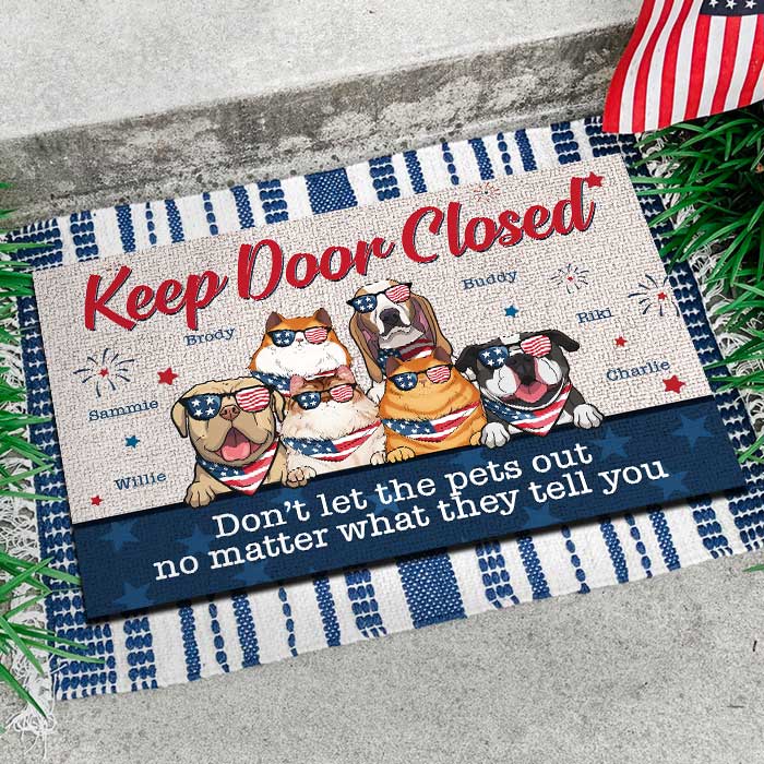 Custom Name Funny Patriotic Pet Gifts for Pet Lovers - Personalized Doormat