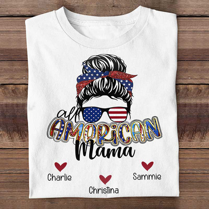 Custom Name All American Mama Gifts - Personalized Apparel