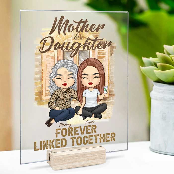 Custom Name Mother and Daughter Gifts for Women - Personalized Acrylic Plaque