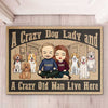 A Crazy Dog Lady Live Here, Sketch House - Personalized Decorative Mat