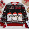 World's Best Cat Mom - Personalized Custom Unisex Ugly Christmas Sweatshirt, Wool Sweatshirt, All-Over-Print Sweatshirt - Gift For Cat Lovers, Pet Lovers, Christmas Gift