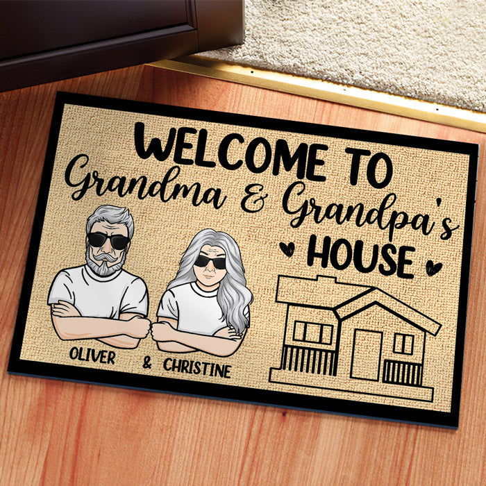 Custom Name Grandma and Grandpa House Gifts - Personalized Doormat