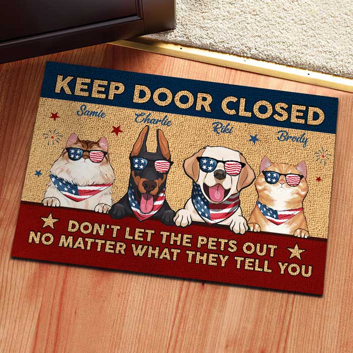 Custom Name Funny Patriotic Pet Gifts - Personalized Doormat