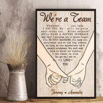 Custom Name We're a Team Couple Gifts - Personalized Poster