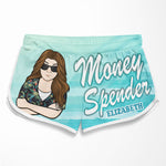 Custom Name Money Maker Spender Couple Gifts - Personalized Couple Beach Shorts