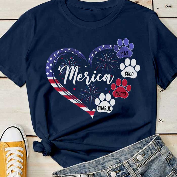 Custom Name Patriotic Pet Gifts for Dog Lovers - Personalized Apparel