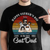 Best Cat Dad Cool Peeking Cats - Personalized Unisex T-Shirt, Father's Day Gift, Custom Gift For Cat Lovers