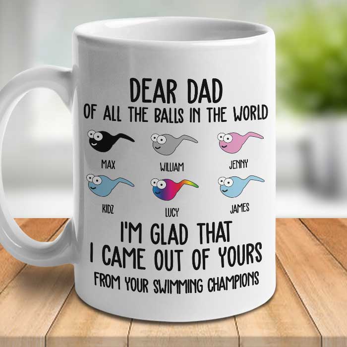 Custom Name Funny Swimming Champion Dad Gifts - Personalized Mugs