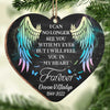 I Will Feel You In My Heart - Personalized Custom Heart Shaped Wood Christmas Ornament - Memorial Gift, Sympathy Gift, Christmas Gift