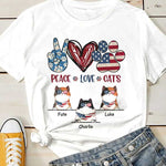 Custom Name Patriotic Cat Gifts for Cat Lovers - Personalized Apparel