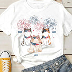 Custom Name Patriotic Cat Fourth of July Gifts - Personalized Apparel