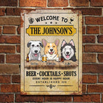 Custom Pet Bar Family Gifts for Dog Lovers - Personalized Metal Sign