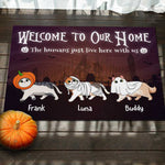 Custom Name Halloween Cat Lover Gifts - Personalized Doormat